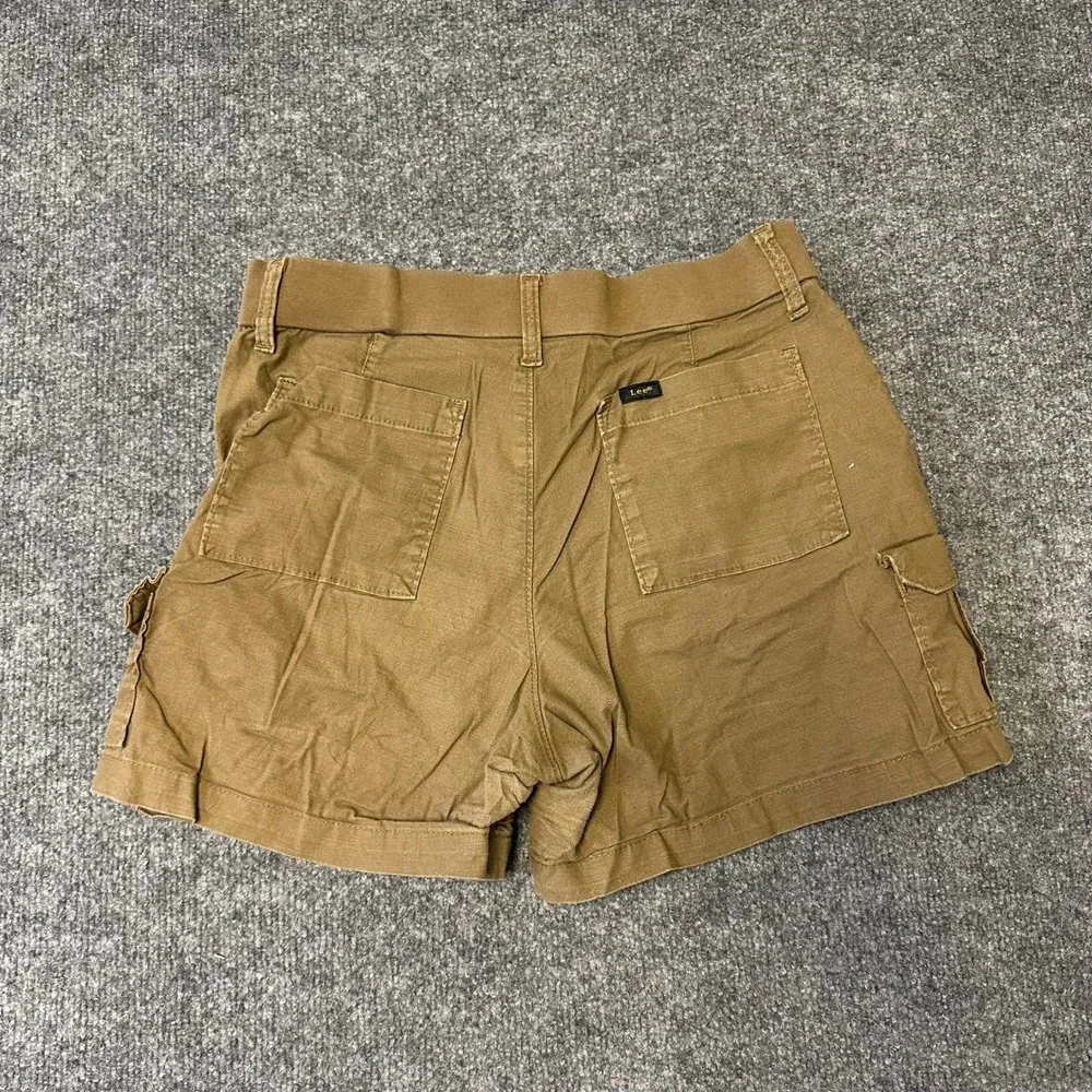 Lee Cargo Shorts Womens Size 8 Brown Stretch Waist Utility Pockets Casual